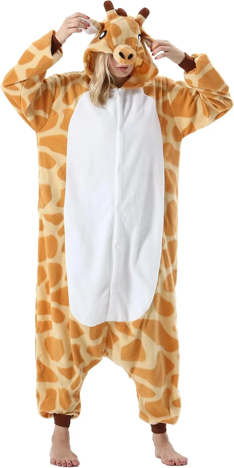 DarkCom Kids Animal Onesie,Women and Mens Cosplay Giraffe Onesie Halloween Costume Christmas Pajamas Sleepwear