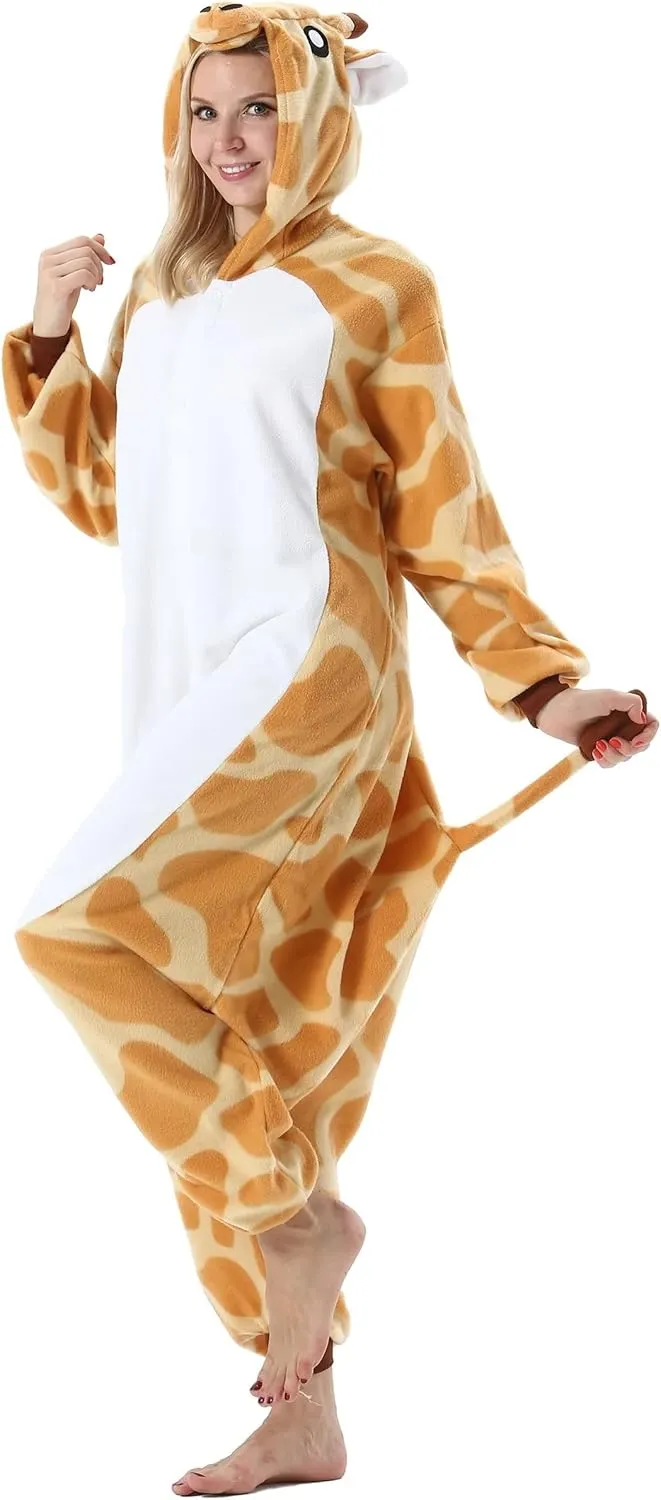 DarkCom Kids Animal Onesie,Women and Mens Cosplay Giraffe Onesie Halloween Costume Christmas Pajamas Sleepwear