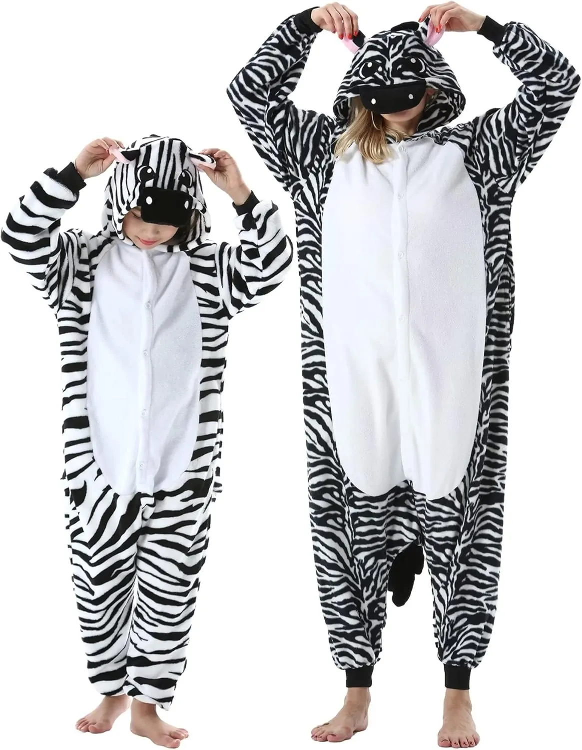 DarkCom Kids Animal Onesie,Women and Mens Cosplay Zebra Onesie Halloween Costume Christmas Pajamas Sleepwear