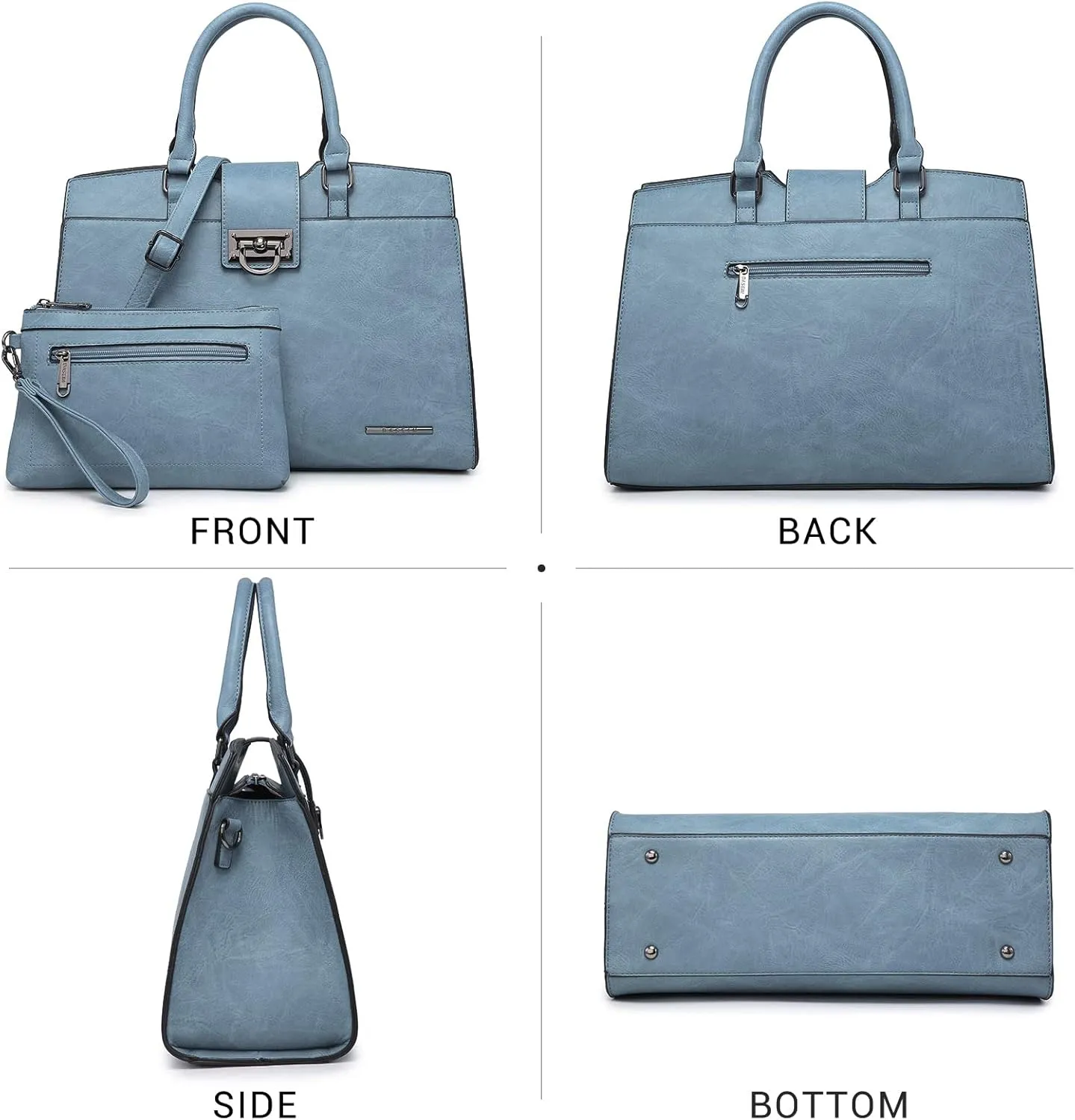 Dasein Handbags for Women Purses Monogram Satchel Purse Large Tote Ladies Handbag Shoulder Bags Top Handle Work Bag 2pcs Set