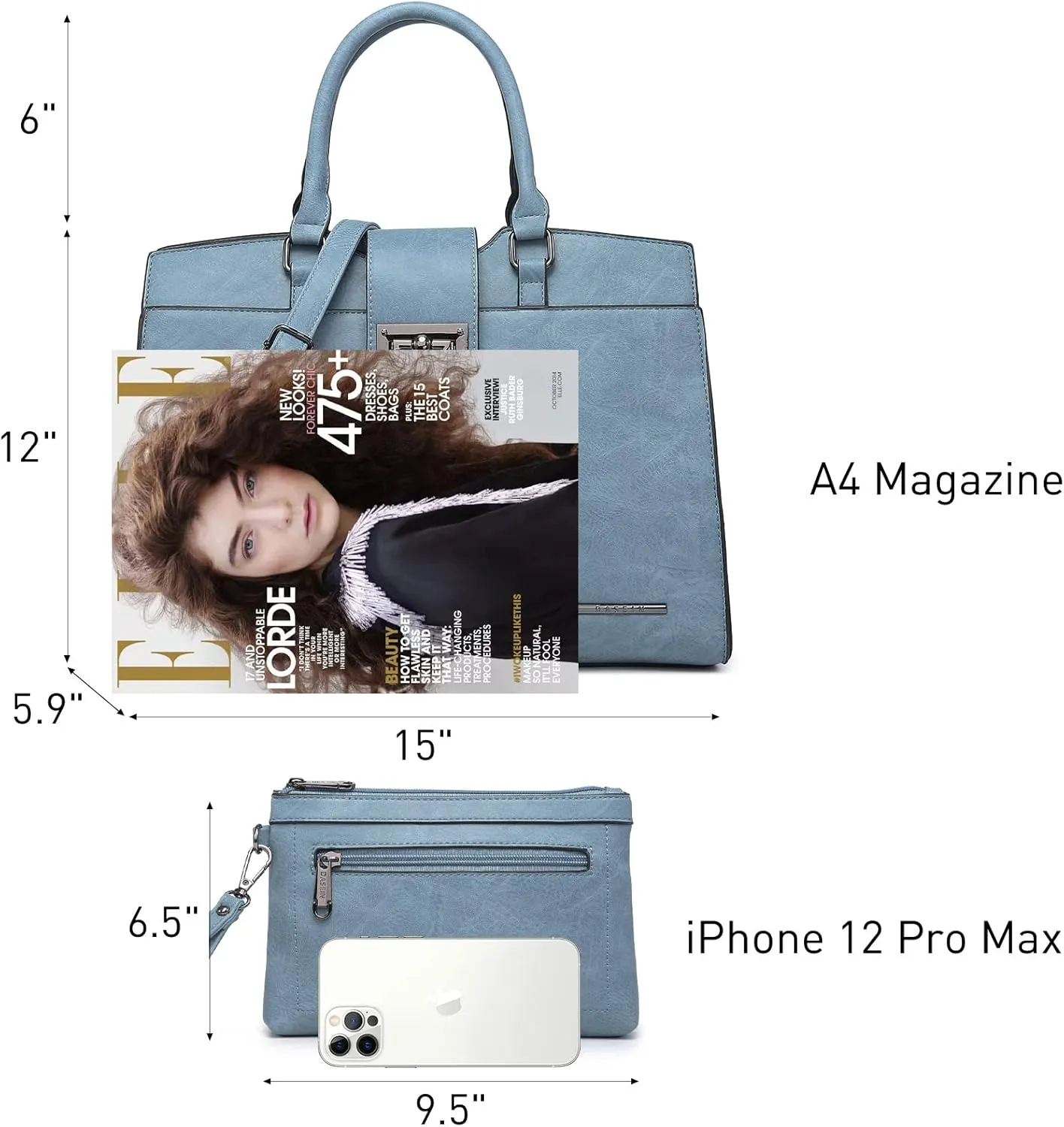Dasein Handbags for Women Purses Monogram Satchel Purse Large Tote Ladies Handbag Shoulder Bags Top Handle Work Bag 2pcs Set