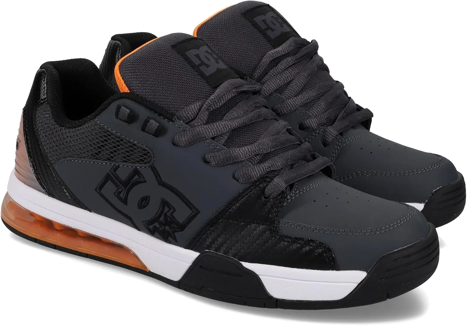 DC Men's Versatile Skate Shoe, Grey/Black/Orange, 11.5