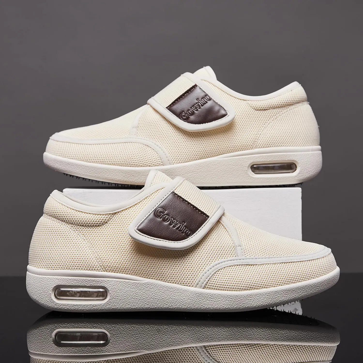 Diabetes Shoes Wide Version Elderly Shoes, No Need to tie Shoelaces Anti-Skid Breathable Light Expansion Foot Walking Edema Thickened and Widened Sole Walking Shoes