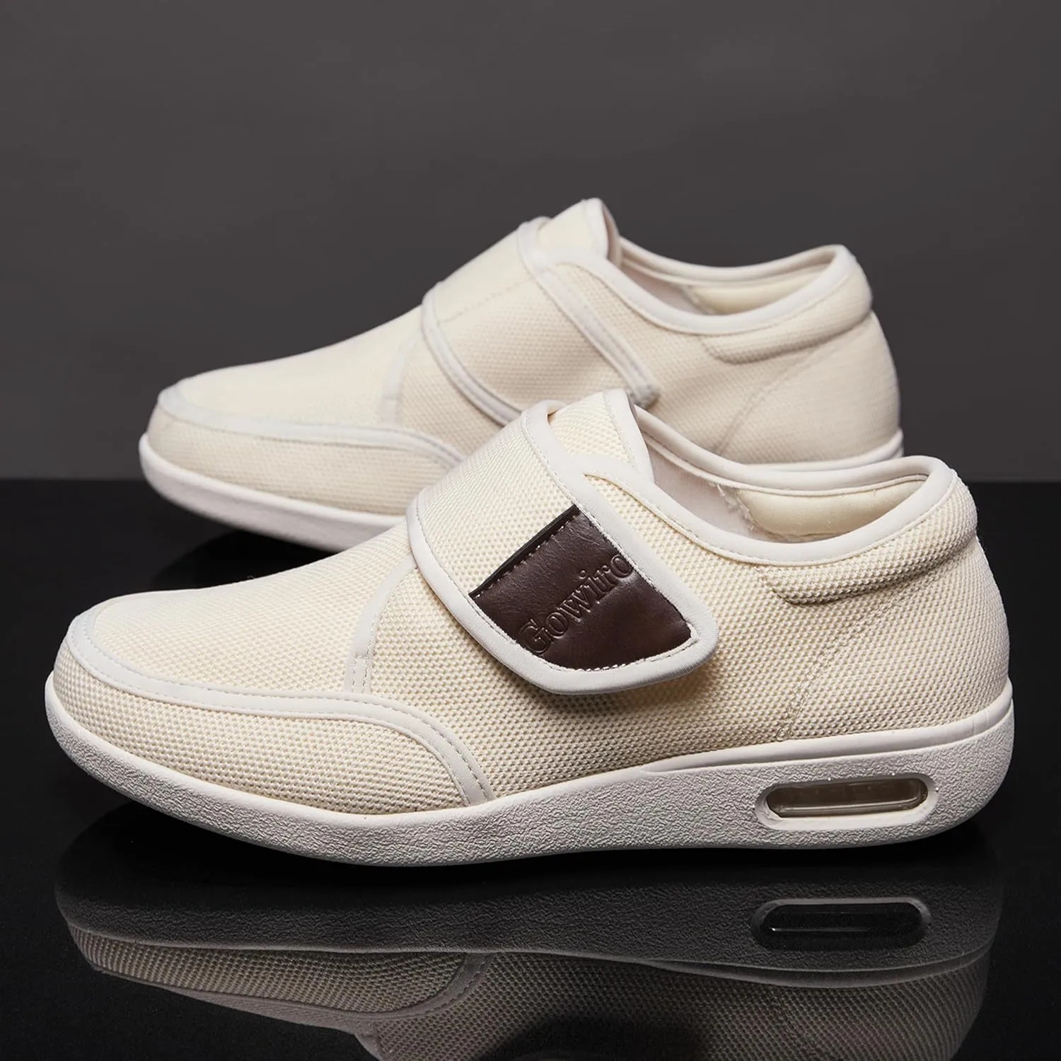 Diabetes Shoes Wide Version Elderly Shoes, No Need to tie Shoelaces Anti-Skid Breathable Light Expansion Foot Walking Edema Thickened and Widened Sole Walking Shoes