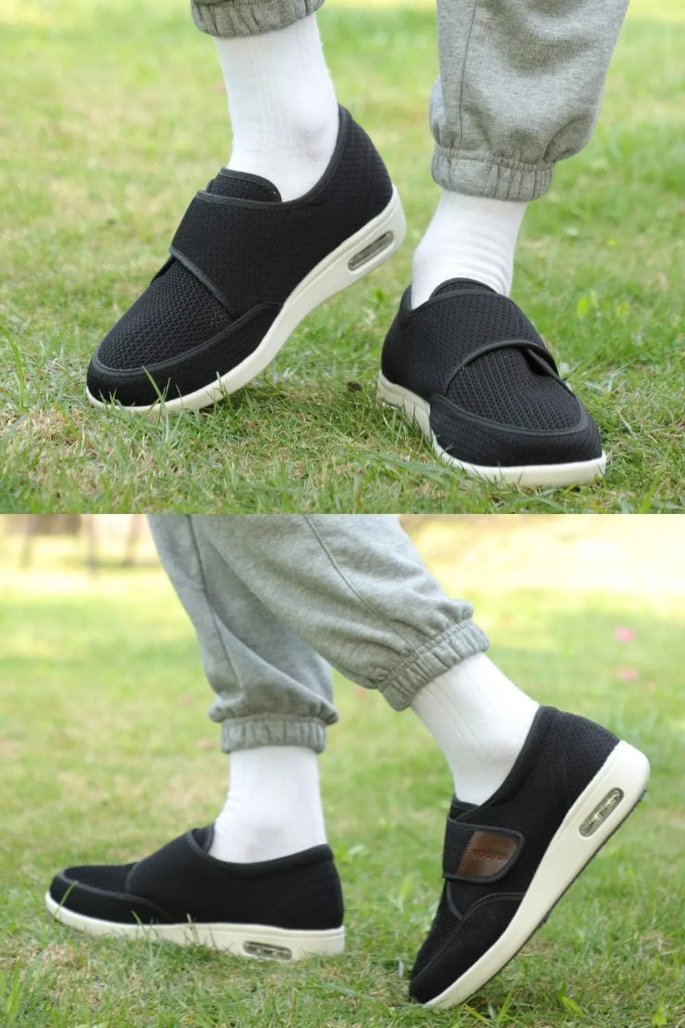 Diabetes Shoes Wide Version Elderly Shoes, No Need to tie Shoelaces Anti-Skid Breathable Light Expansion Foot Walking Edema Thickened and Widened Sole Walking Shoes