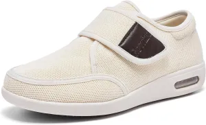 Diabetes Shoes Wide Version Elderly Shoes, No Need to tie Shoelaces Anti-Skid Breathable Light Expansion Foot Walking Edema Thickened and Widened Sole Walking Shoes