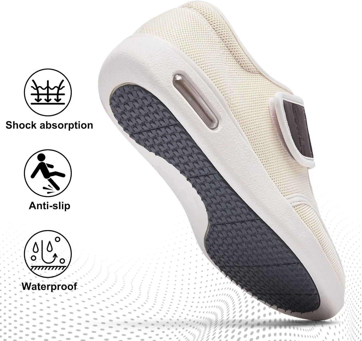 Diabetes Shoes Wide Version Elderly Shoes, No Need to tie Shoelaces Anti-Skid Breathable Light Expansion Foot Walking Edema Thickened and Widened Sole Walking Shoes