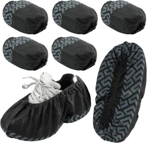 Disposable Shoe Covers, 100 Pack, Non-Woven Fabric, Fits Men's Size 8.5 and Women's 10, Double-Elastic Band