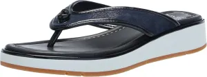 Donald Pliner Women's Klarice Distressed Metallic Wedge Sandal, Navy, 8.5