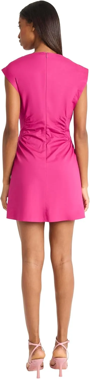 Donna Morgan Dream Stretch Poplin A-line Mini Ruched Waist-Cocktail Party Dresses for Women