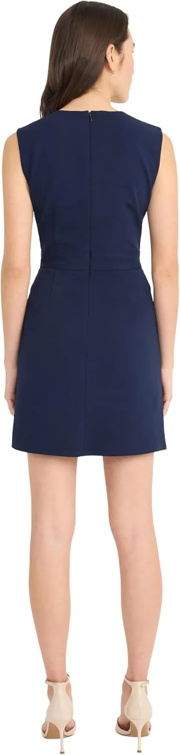 Donna Morgan Women's Sleeveless Button Front Sheath Fitted Waist-Professional Wear-Wedding Guest Dress