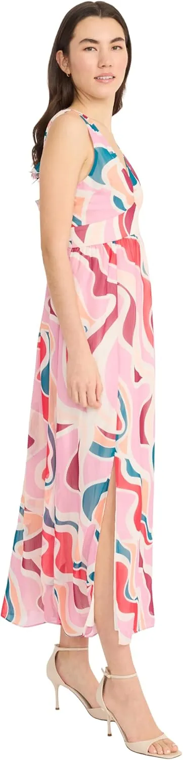 Donna Morgan Women's Sleeveless Empire Waist Summer Maxi-Elegant Special Occasion Wedding Guest Cocktail Dress