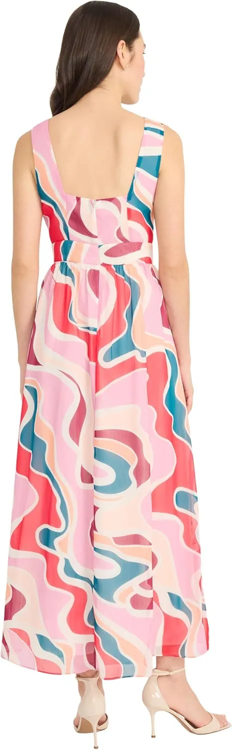 Donna Morgan Women's Sleeveless Empire Waist Summer Maxi-Elegant Special Occasion Wedding Guest Cocktail Dress
