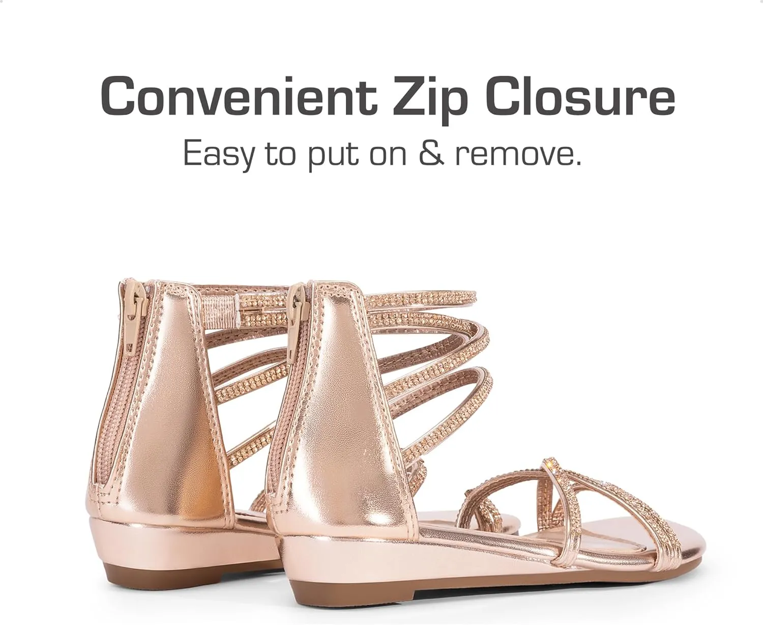 DREAM PAIRS Girls Ankle Strap Flat Sandals Summer Dressy Strappy Gladiator Rhinestones Platform Low Heels Shoes