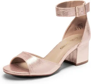 DREAM PAIRS Womens Chunkle Low Heel Pump Ankle Strap Dress Sandal