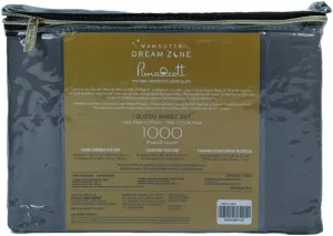Dream Zone 1000 Thread Count PimaCott Queen Sheet Set in Charcoal Grey (Charcoal Grey,Queen)