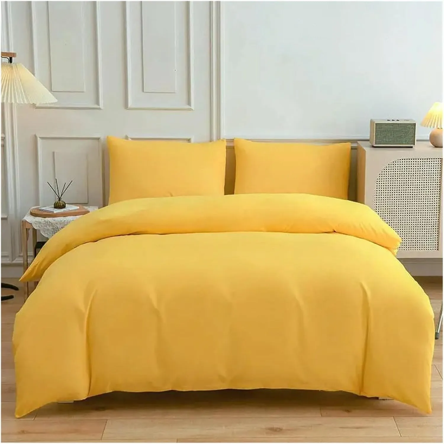 Duvet Cover Sets, Duvet Cover Set Green Reversible Bedding Set with Duvet Cover Sheet Pillowcase 4 Piece Home Textile Products(B,Twin)
