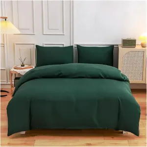Duvet Cover Sets, Duvet Cover Set Green Reversible Bedding Set with Duvet Cover Sheet Pillowcase 4 Piece Home Textile Products(B,Twin)