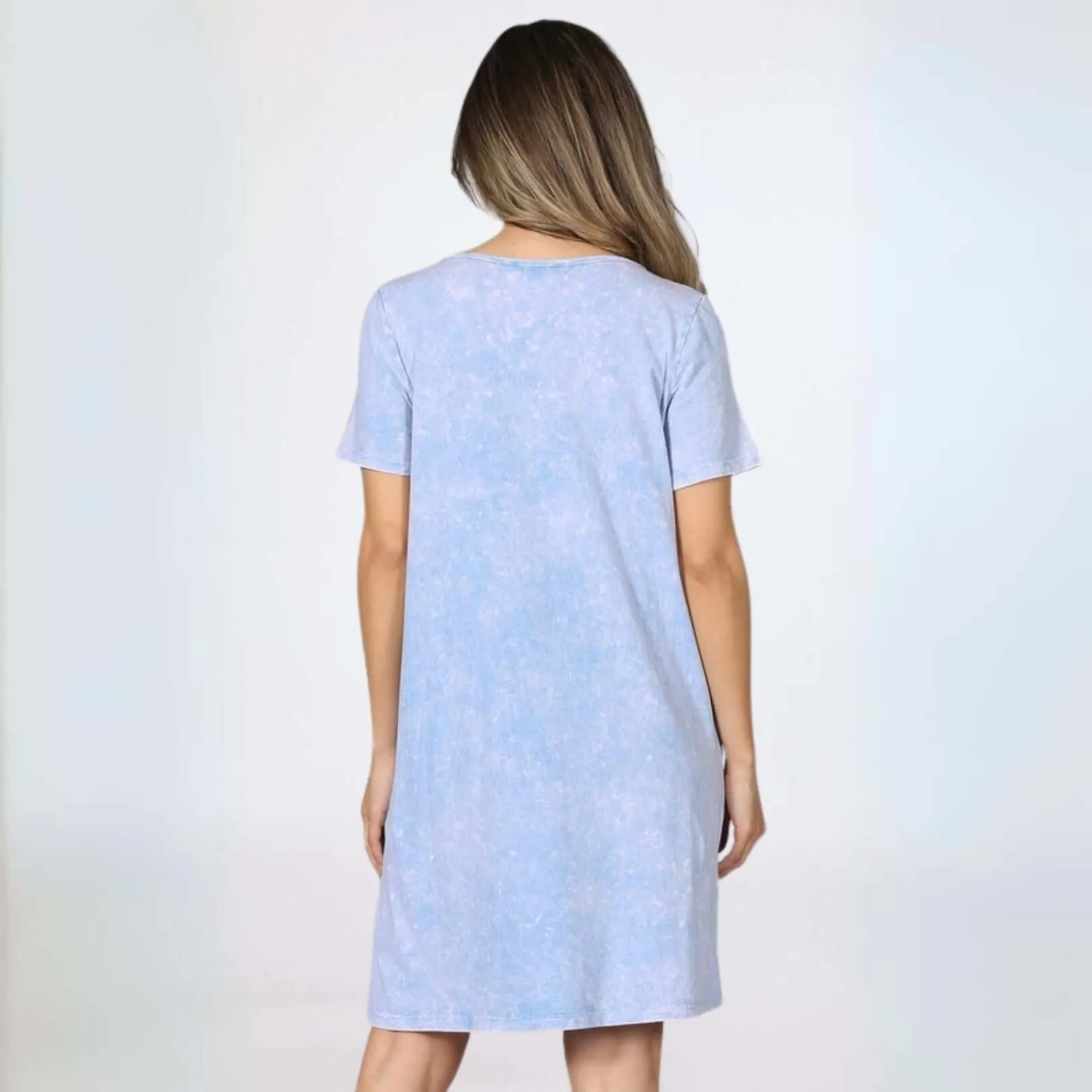 Easy Going Casual Cotton Dress with Short Sleeves