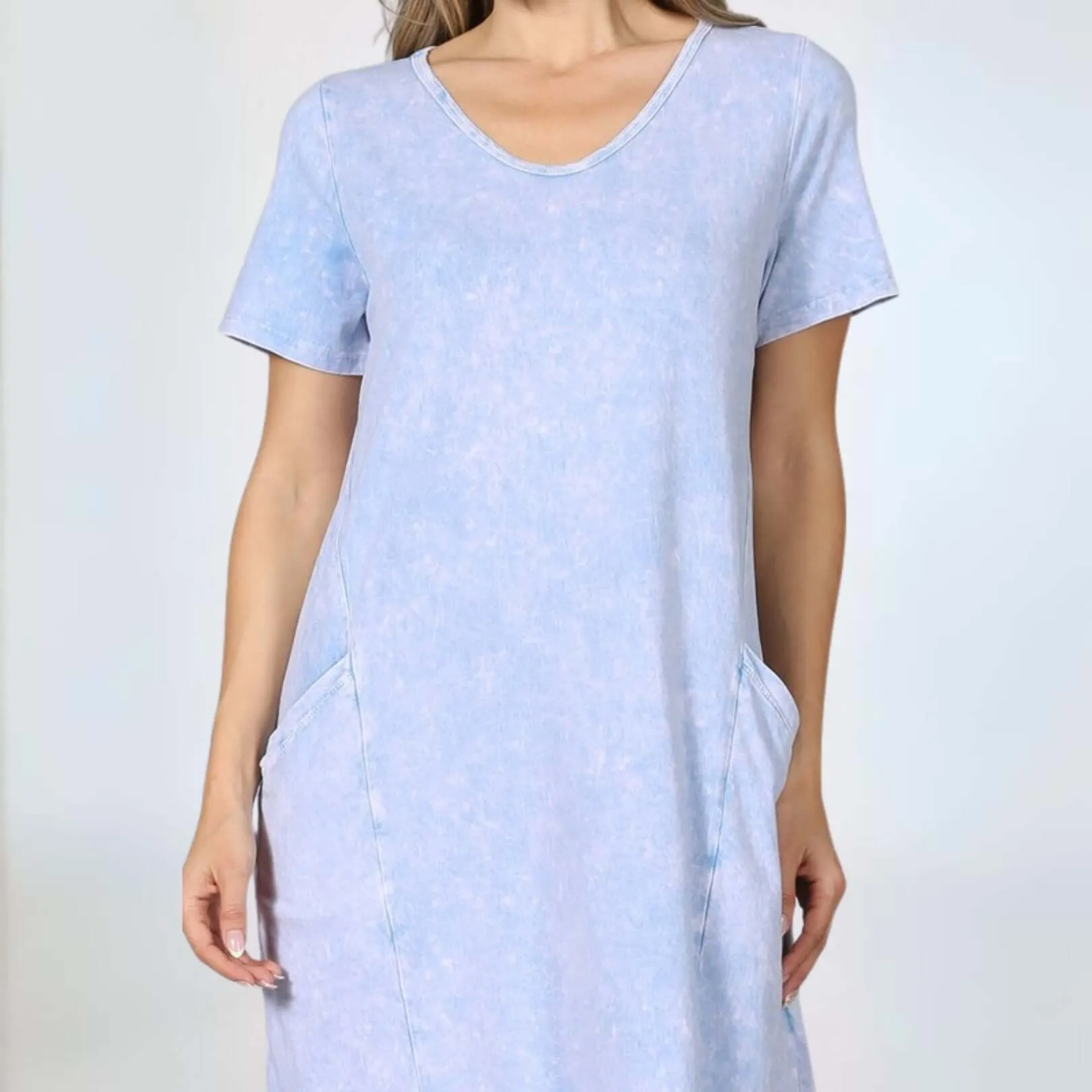 Easy Going Casual Cotton Dress with Short Sleeves