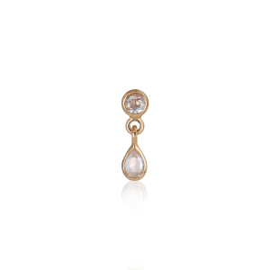 Echo • Dangle Charm Gemstone Threadless Ends • Rainbow Moonstone