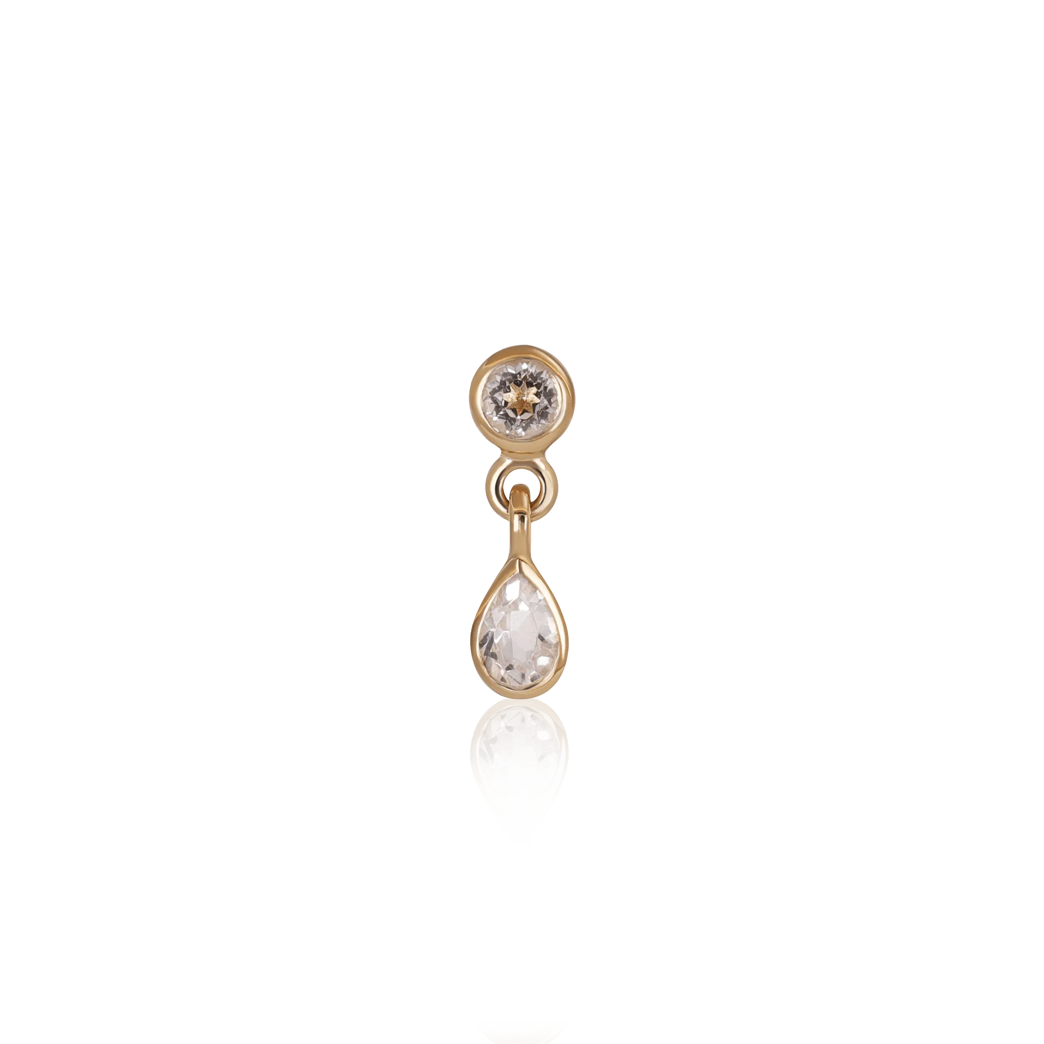Echo •  Dangle Gemstone Threadless Ends • White Topaz