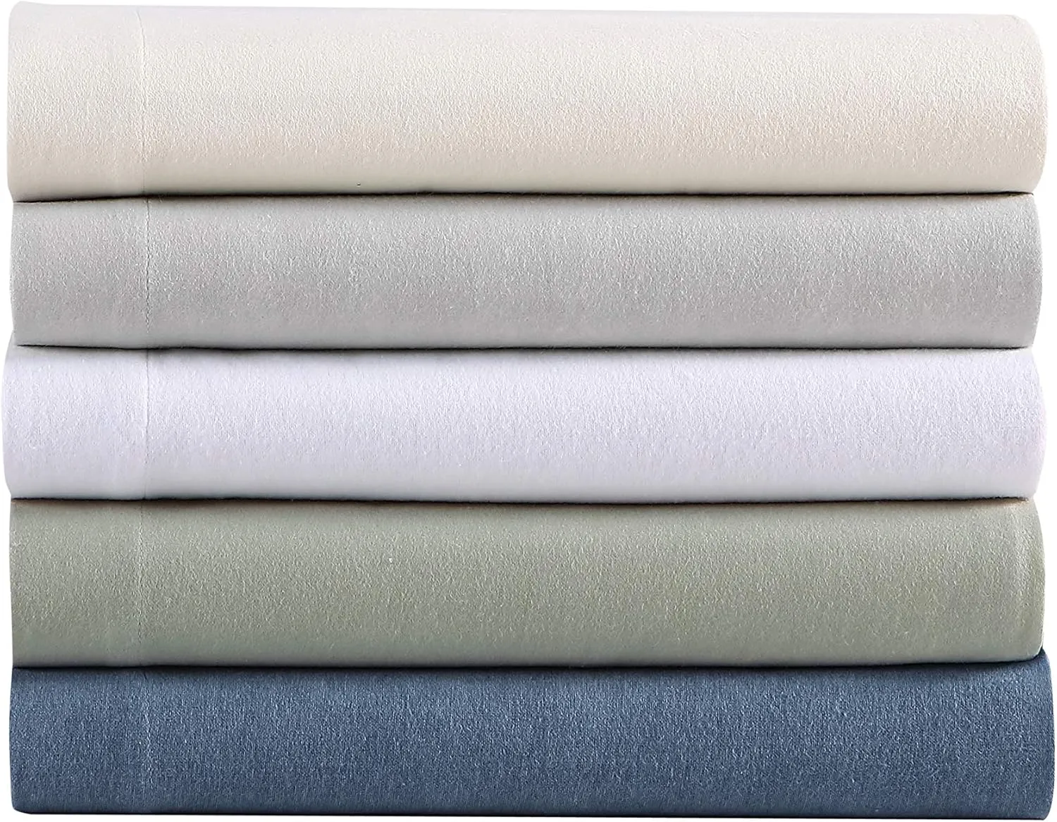 Eddie Bauer - Queen Sheets, Cotton Flannel Bedding Set, Brushed for Extra Softness, Cozy Home Decor (White, Queen)