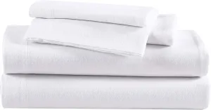 Eddie Bauer - Queen Sheets, Cotton Flannel Bedding Set, Brushed for Extra Softness, Cozy Home Decor (White, Queen)
