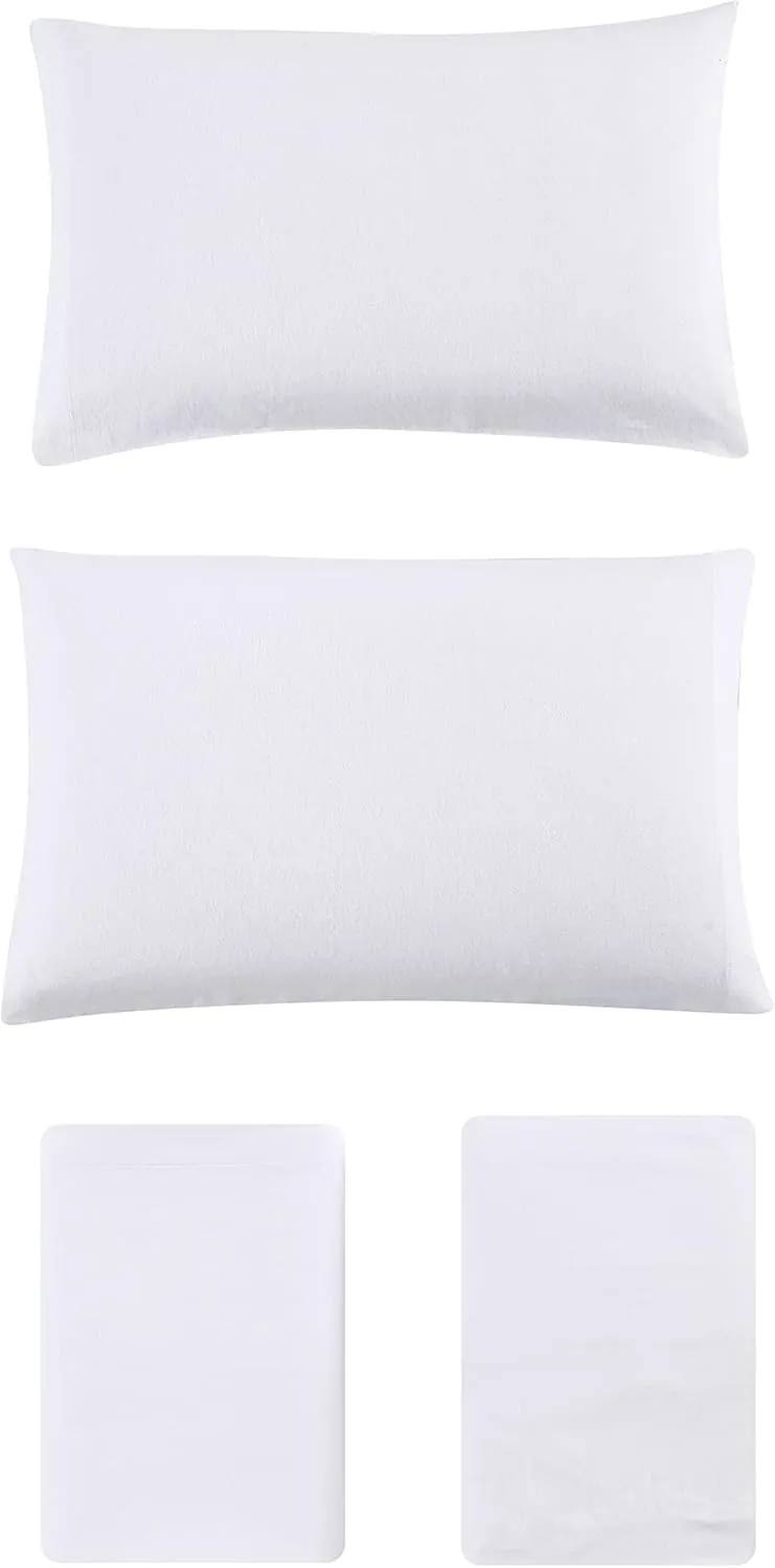 Eddie Bauer - Queen Sheets, Cotton Flannel Bedding Set, Brushed for Extra Softness, Cozy Home Decor (White, Queen)