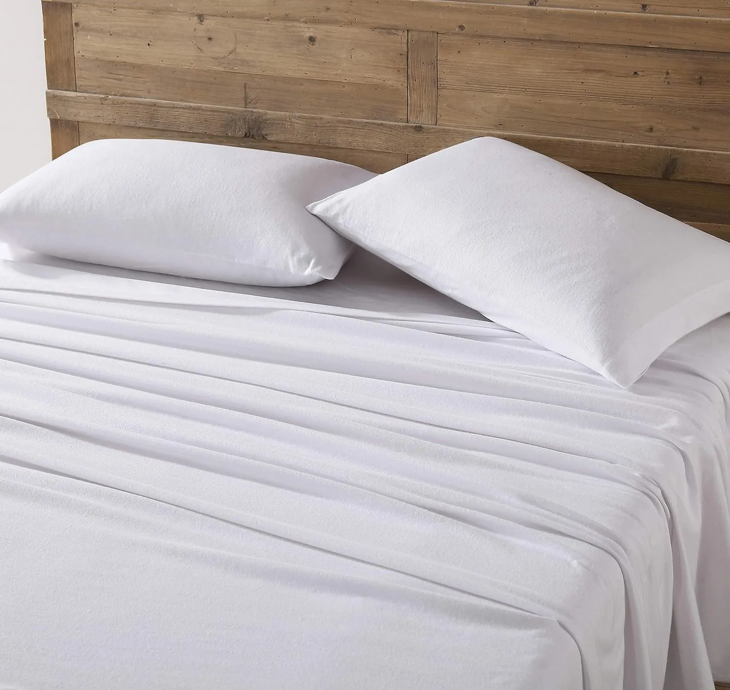 Eddie Bauer - Queen Sheets, Cotton Flannel Bedding Set, Brushed for Extra Softness, Cozy Home Decor (White, Queen)