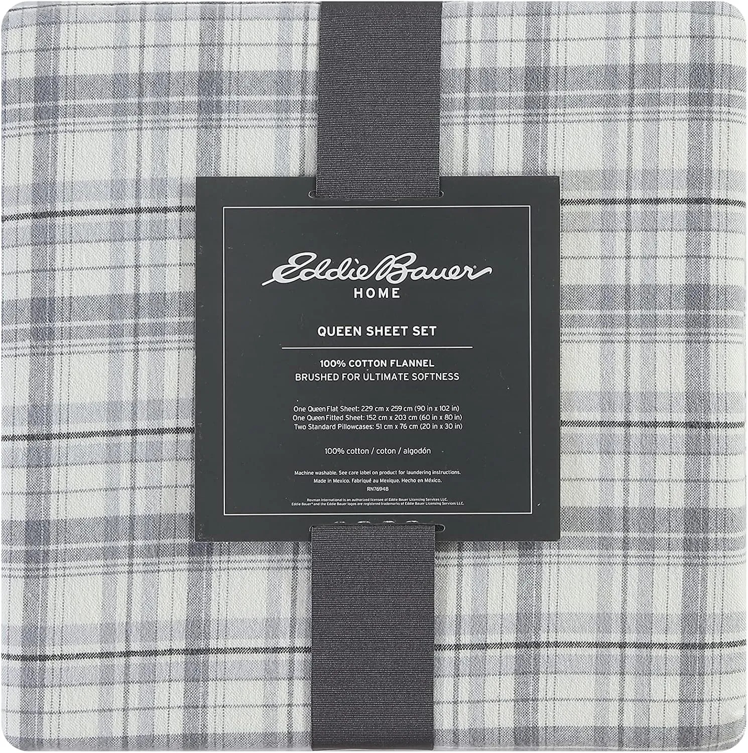 Eddie Bauer - Twin Sheet Set, Warm Breathable Cotton Flannel Bedding with Deep Pockets, Brushed for Extra Softness, Cozy Home Decor, Oeko-Tex Certified (Beacon Hill Ivory, Twin)