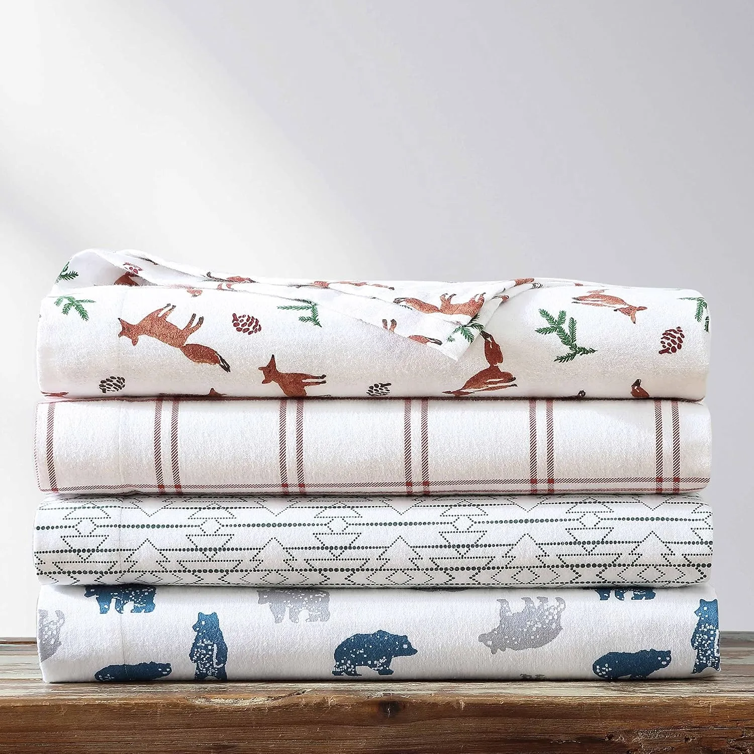 Eddie Bauer- Twin XL Sheet Set, Warm Breathable Cotton Flannel Bedding with Deep Pockets, Brushed for Extra Softness, Cozy Home Decor, Oeko-Tex Certified (Wildwood Green, Twin XL)