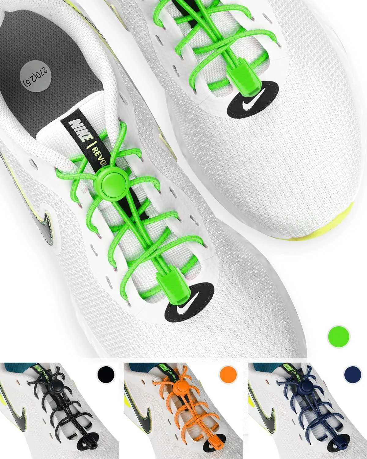 Elastic No Tie Shoe Laces - Tieless Shoelaces for Adults and Kids - 4 Pairs, Heavy Duty Shoe Strings for Sneakers