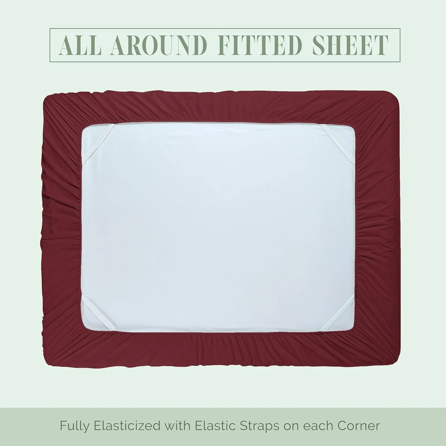 Elegant Comfort Luxury 1500 Premium Hotel Quality Microfiber 4-Piece Sheet Set - Soft, All Around Elastic 18-24 Inches Deep Fitted Sheet - Extra Deep Pocket Sheets, King, Burgundy