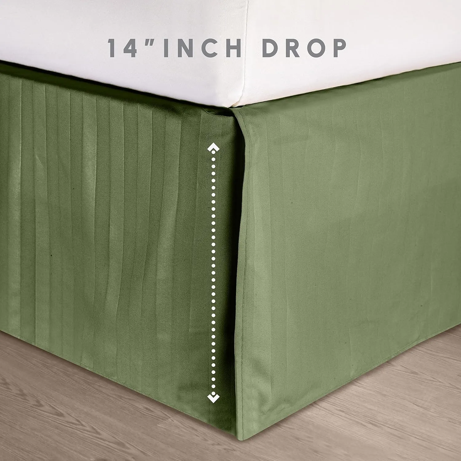 Elegant Comfort Wrinkle Resistant - Silky Soft Dobby Stripe Bed-in-a-Bag 8-Piece Comforter Set - Full/Queen, Sage