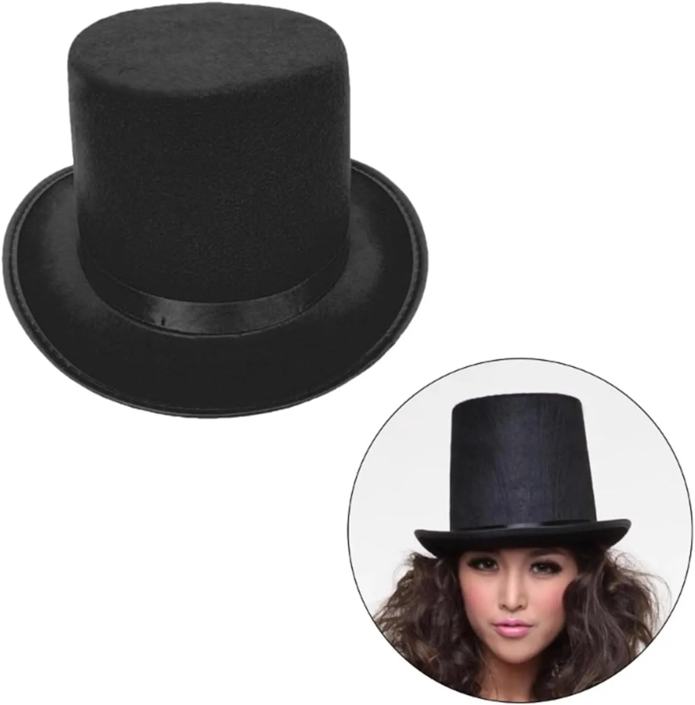 Elegant Flat Top Hat Role Play Costume Hat Stage Performances Magicians Hat For Men
