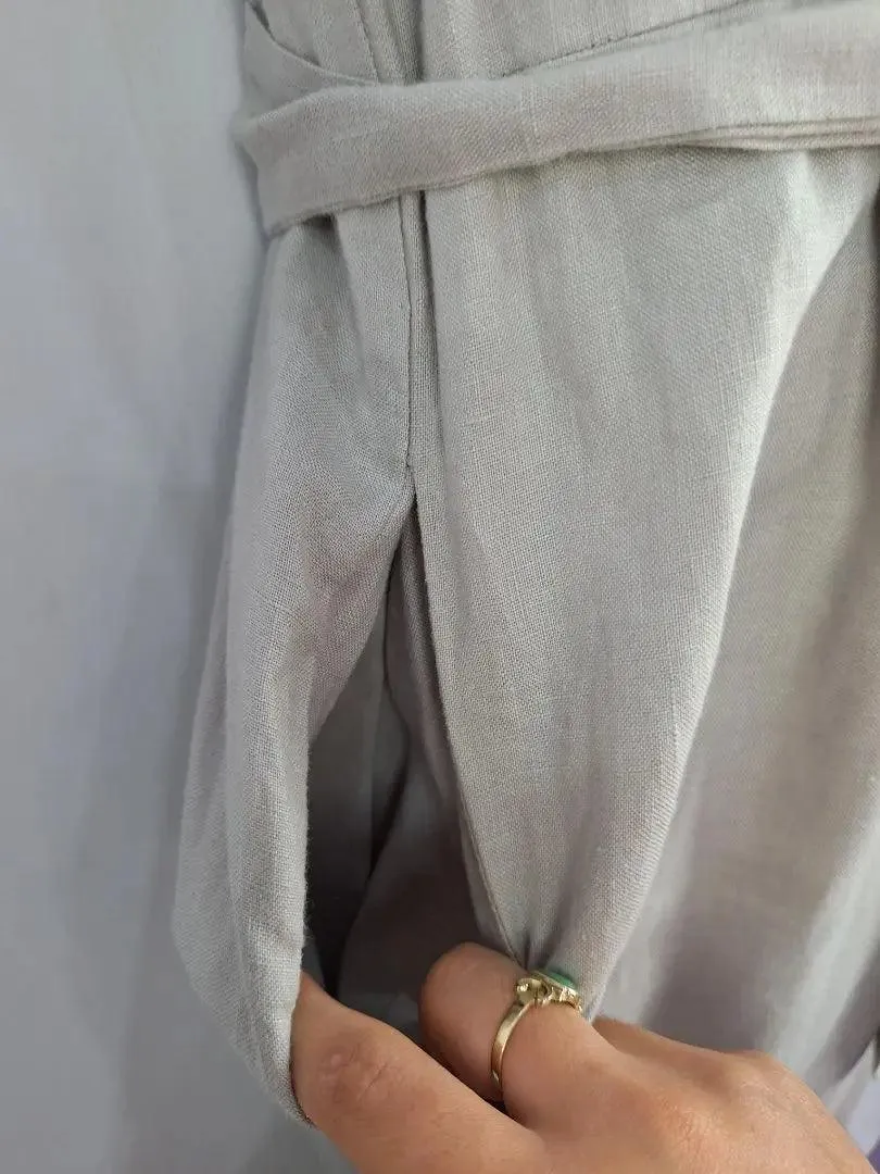 Elk Elegant Belted Roomy Linen Jumpsuit Size 6