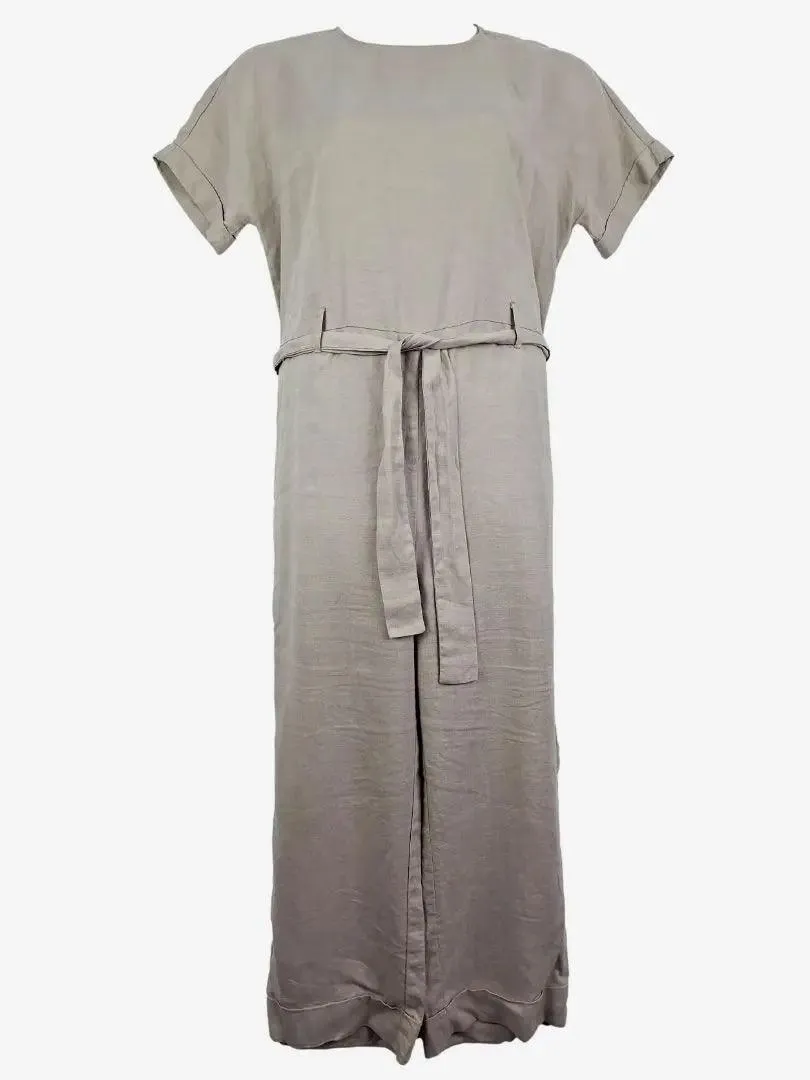 Elk Elegant Belted Roomy Linen Jumpsuit Size 6