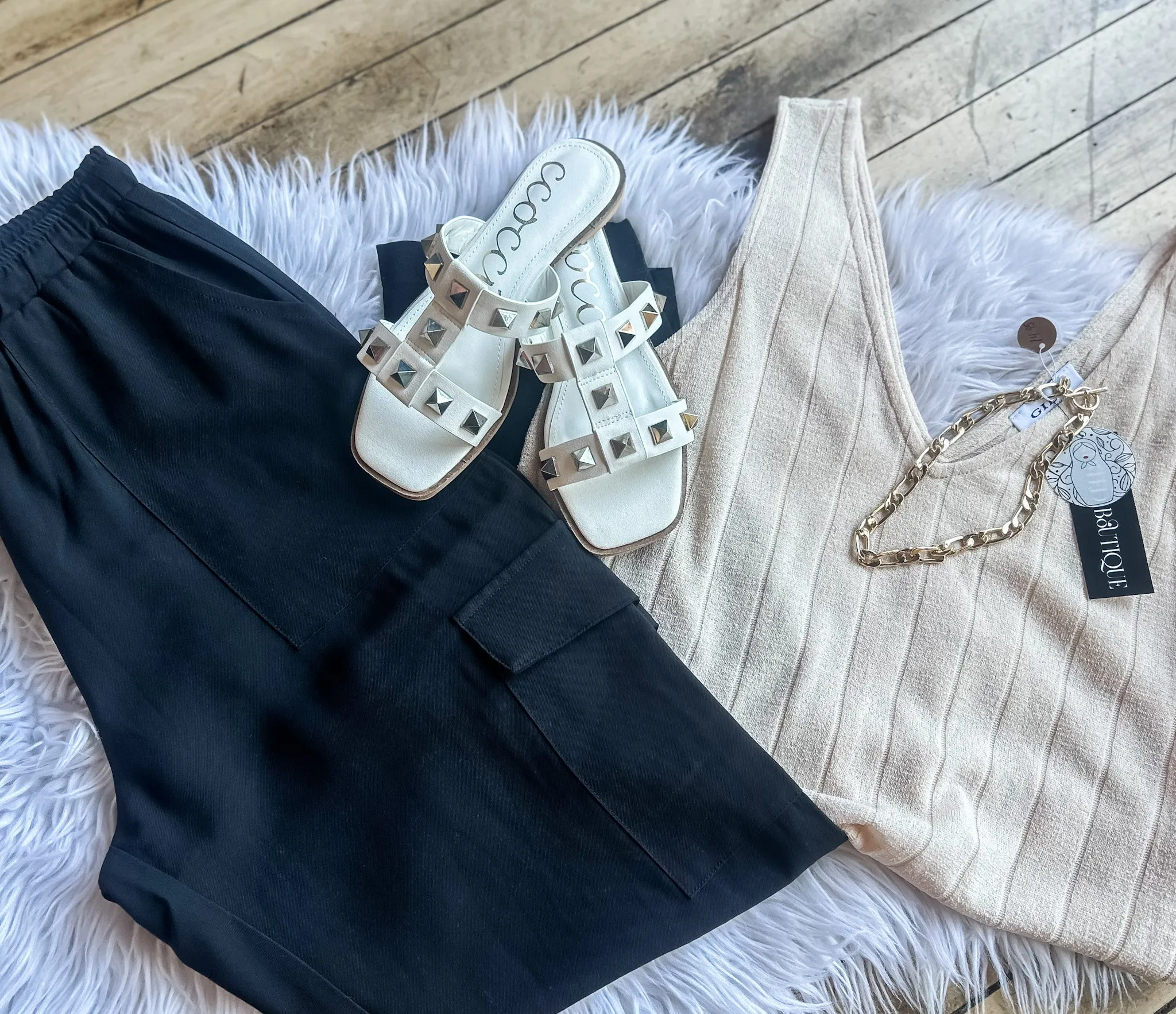 EMBELLISHED STRAP SLIDE SANDAL