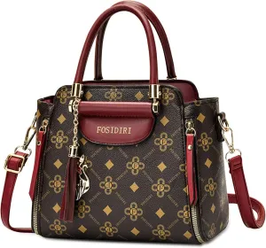 Ergocar 2022 New Women's Tote Handbags with Tassel Pendant, Fashion Vintage Tote Bag, Elegant Top-Handle Bag Boston Bag