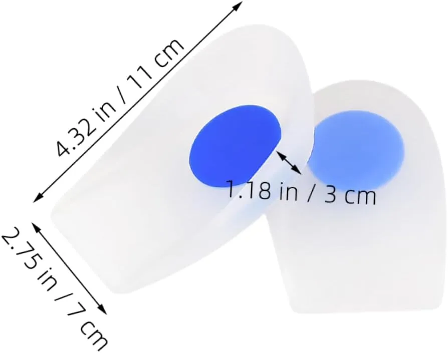 ERINGOGO 2pcs Ergonomic Silicone Heel Pads for Height Boosting Design for Relief Stability for and Walking