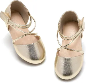 ESTINE Toddler/Little Kid Girls Dress Mary Jane Flats Flowers Fashion Princess Ballet Shoes