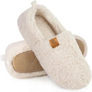 EverFoams Women’s Soft Curly Full Slippers Memory Foam Lightweight House Shoes Cozy Loafer with Polar Fleece Lining