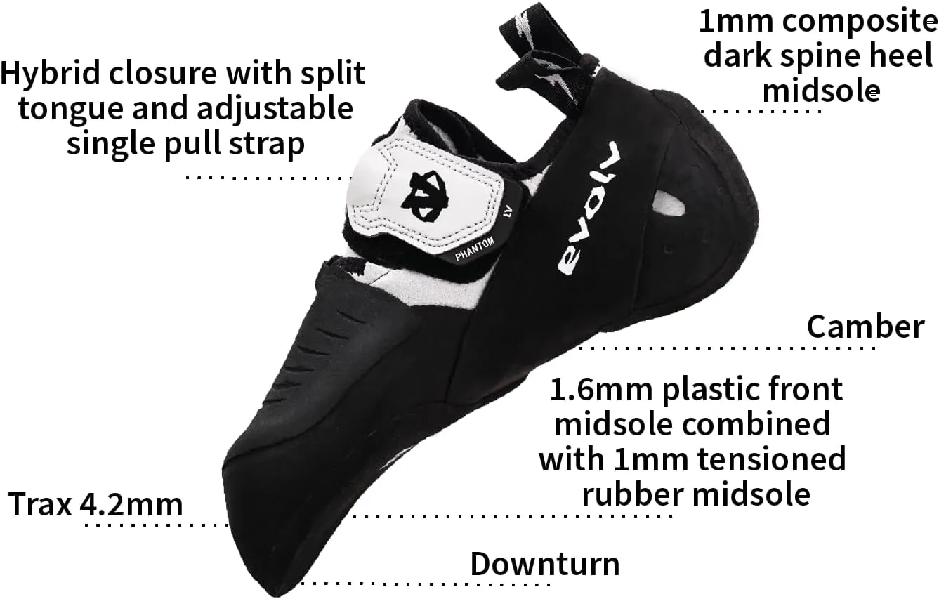 EVOLV Phantom LV Rock Climbing Shoe for Bouldering & Sport Climbing
