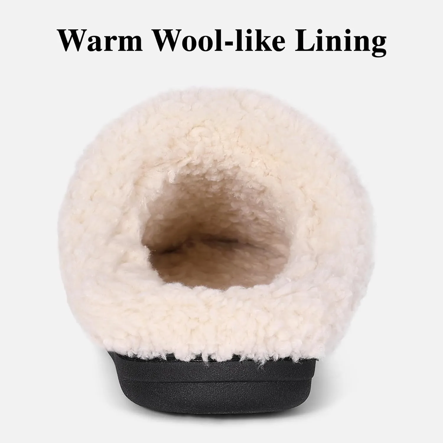 Evshine Warm Knit House Slippers for Women Comfy Fleece Lined Winter Slippers with Memory Foam and Indoor Outdoor Soles