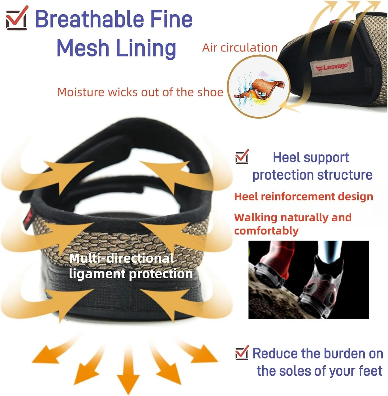 Extra Wide Diabetic Foot Shoes,Unisex for Swollen Feet,Adjustable Slippers,Men's Diabetic Sandals for Obesity,Hallux Valgus,Plantar Fasciitis,Arthritis,Black