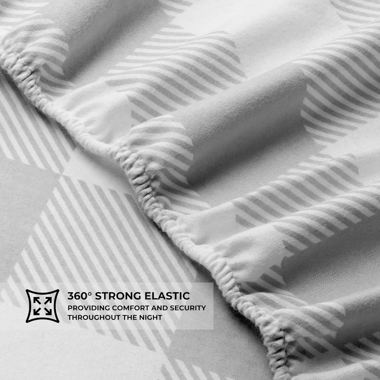 Featherhead™ 100% Cotton 4PCs Flannel Sheet Set, Queen Size, Gingham | Double-Brushed for Extra Softness, Warm & Breathable, Extra Deep Pockets fits Up to 17” – 1 Flat, 1 Fitted, 2 Pillowcase
