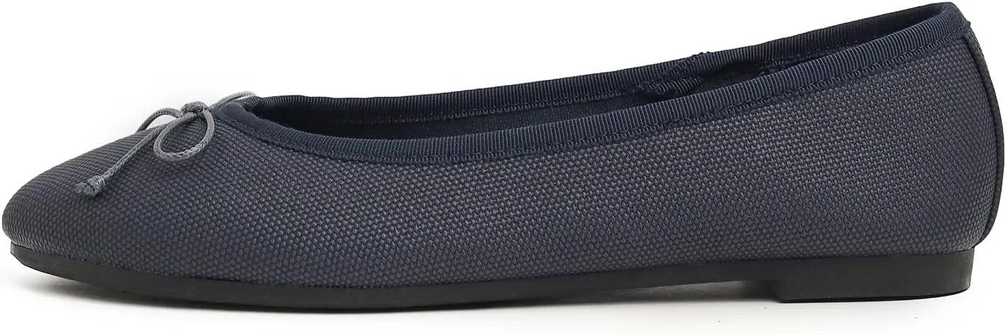 FEVERSOLE Women's Bow Tie Fashion Dress Slip On Shoes Round Toe Ballet Flat