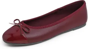 FEVERSOLE Women's Bow Tie Fashion Dress Slip On Shoes Round Toe Ballet Flat