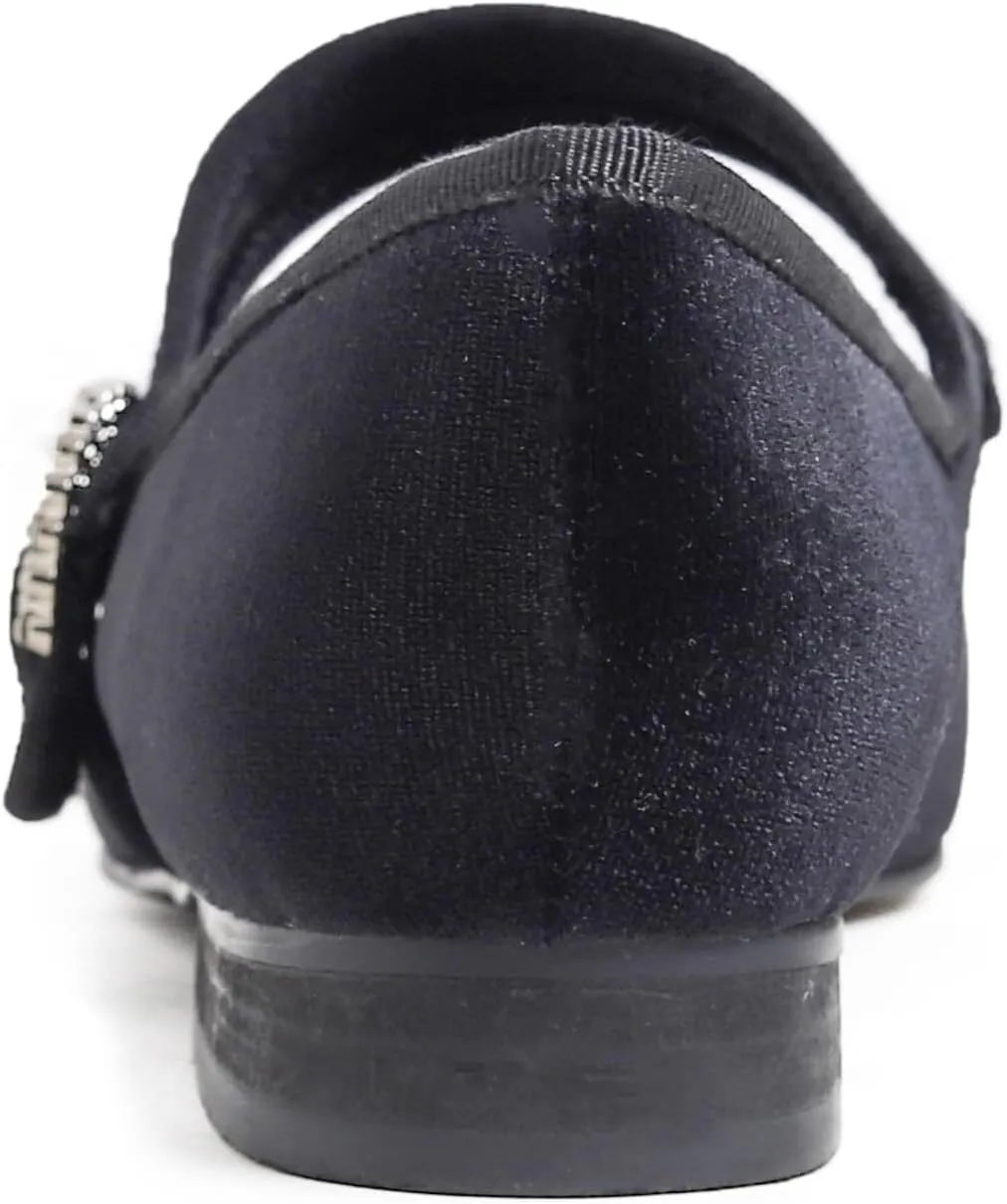 FEVERSOLE Women's Mary Jane Fashion Square Toe Easy Buckle Low Heel Slip On Flats
